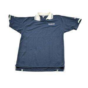 Vintage Reebok Shirt Mens Large Navy Chang Tennis Hydromove NWT 90s Dadcore USA